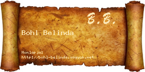 Bohl Belinda névjegykártya